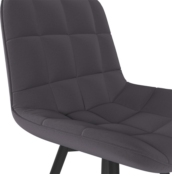 Комплект стульев Бруно (2 шт), черный велюр графит