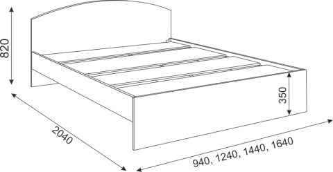 Кровать Веста Разные Цвета и Размеры