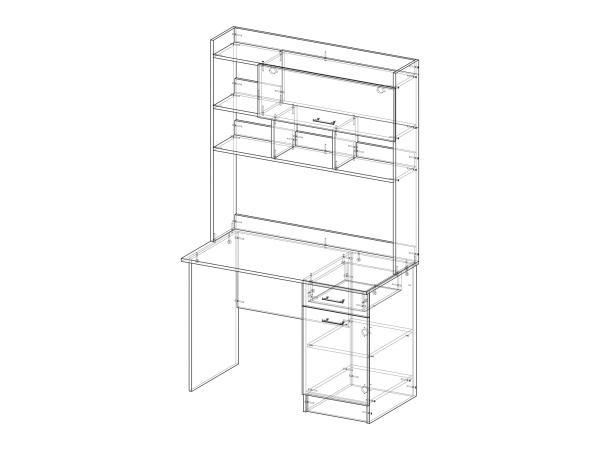 Компьютерный Стол Стайл №2 (Ш-1118 x Г-570 x В-1882 мм)/Разные Цвета