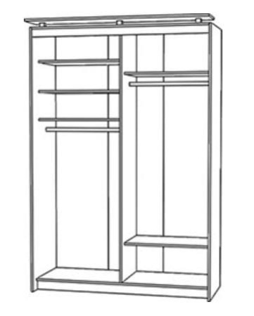 Шкаф-купе Фудзи 3х створчатый 1700