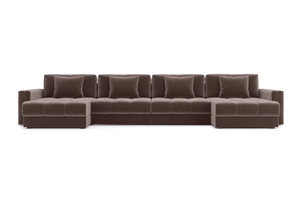 Диван п-образный тик-так Монарх М2О2 коричневый